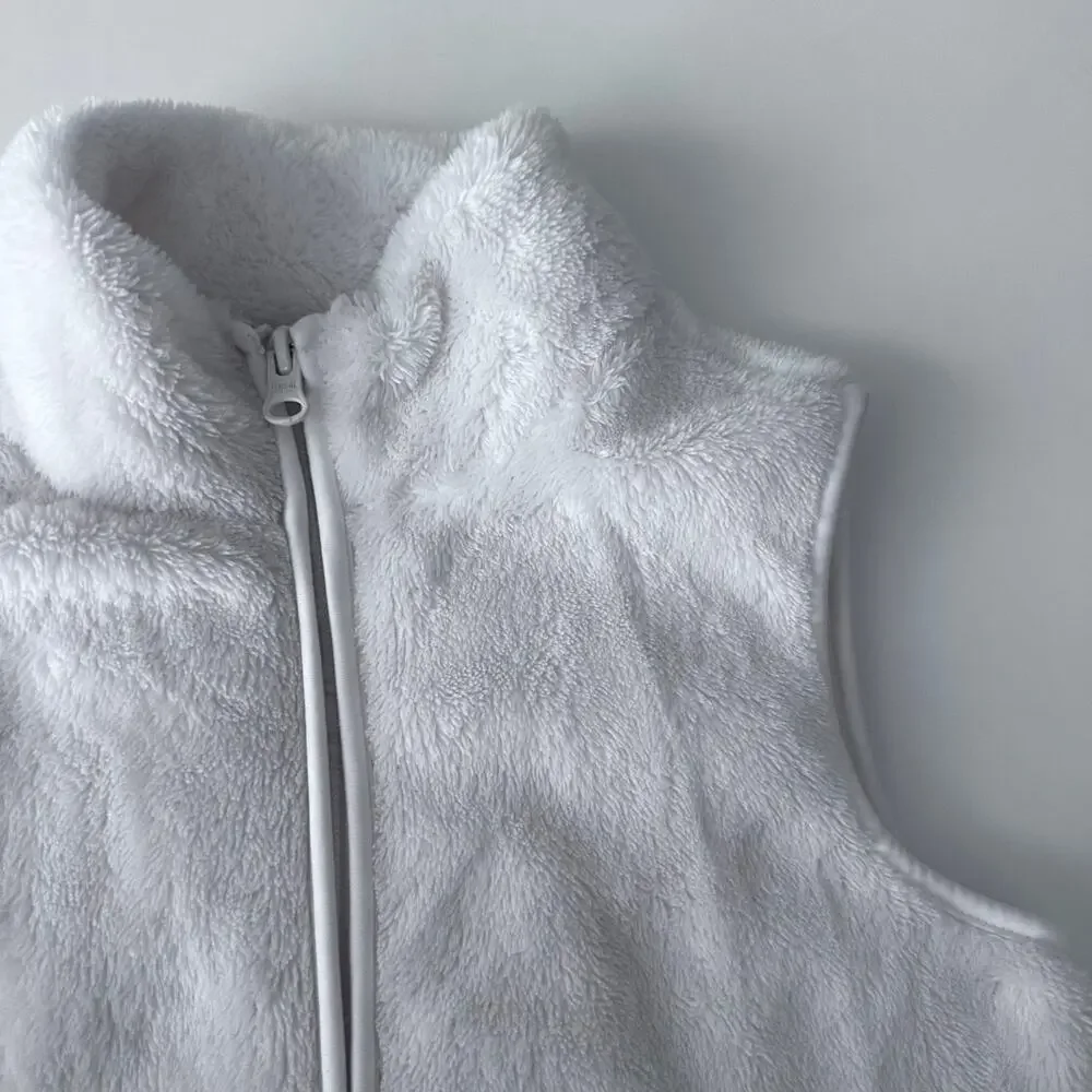 Old Navy Cozy Faux Fur Vest - Coconut Milk White - L (10/12)